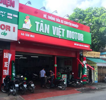 Biển aluminium chữ nổi hệ thống sửa xe Tân Việt