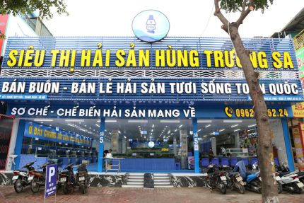 Biển biệu siêu thị hải sản Hùng Trường Sa